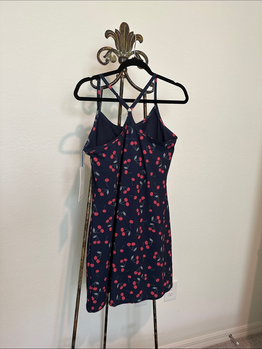 Navy Cherry Print Strappy Sundress - Picture 3 of 4